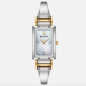 Bulova Womens Pearl 33mm Gold Watch